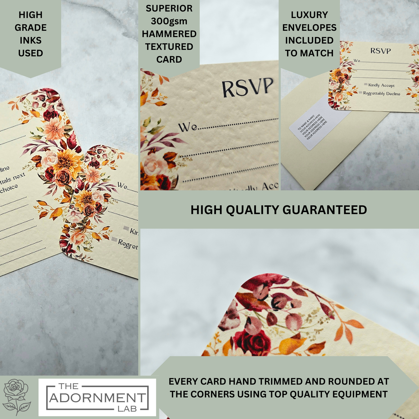 Autumn Fall Flowers Design - A7 RSVP