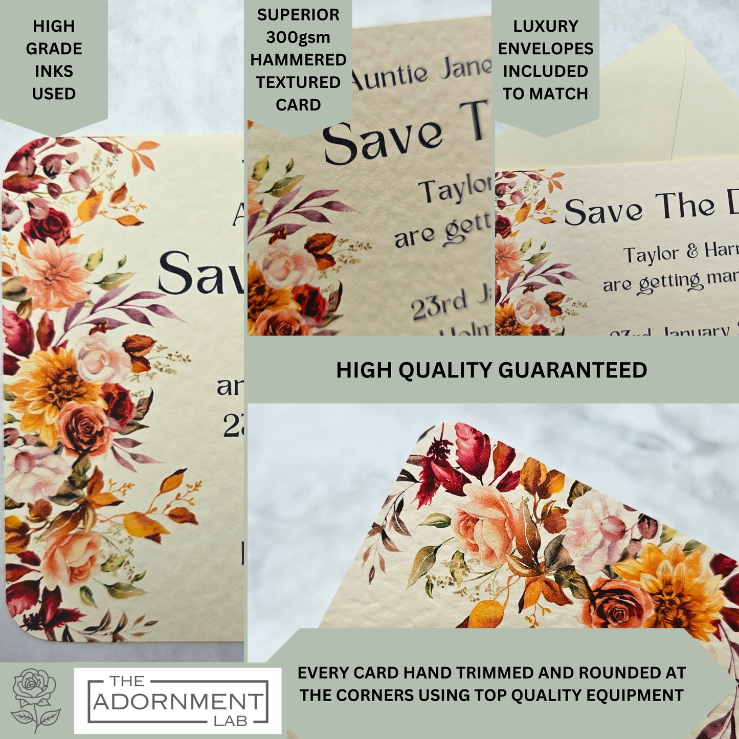 Autumn Fall Flowers Design - Save The Date