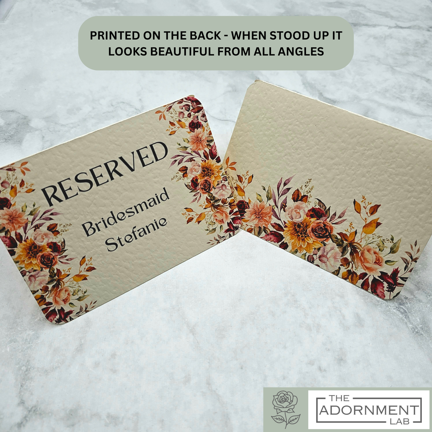 Autumn Fall Flowers Design - Reserved Seat Cards