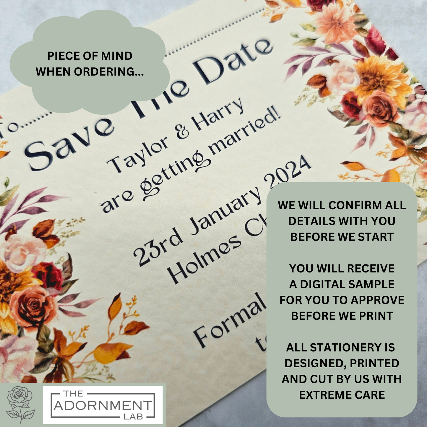 Autumn Fall Flowers Design - Save The Date