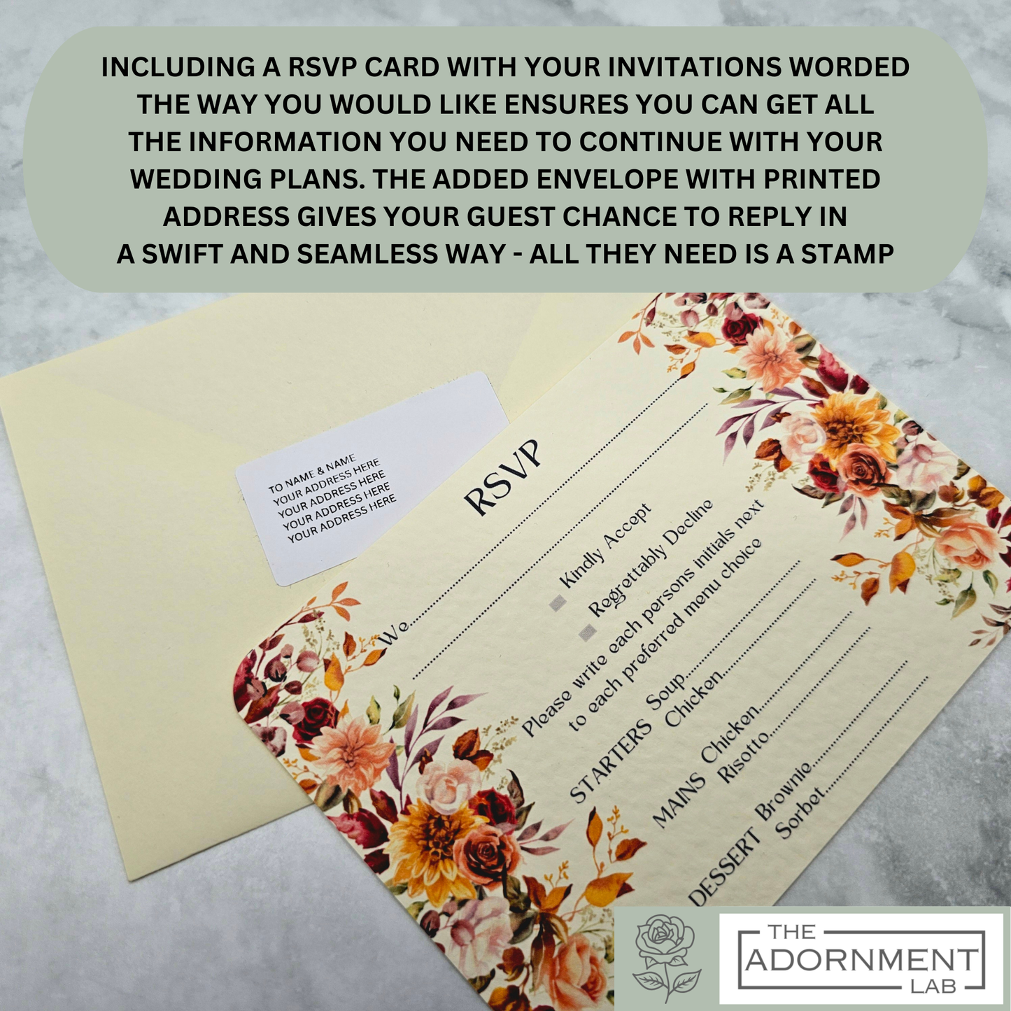 Autumn Fall Flowers Design - A7 RSVP