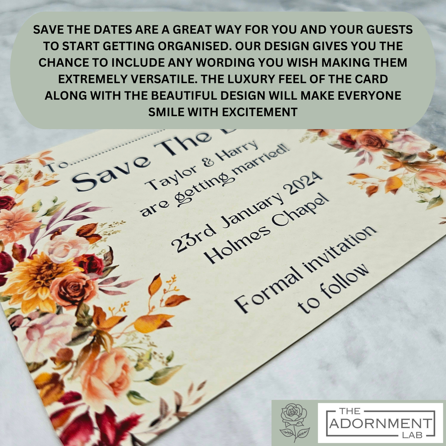 Autumn Fall Flowers Design - Save The Date