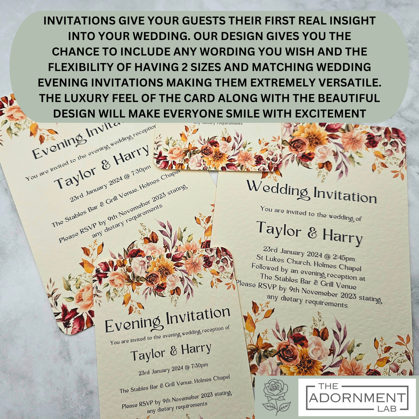 Autumn Fall Flowers Design - Invitations