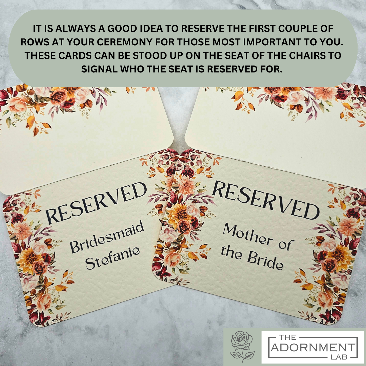 Autumn Fall Flowers Design - Reserved Seat Cards