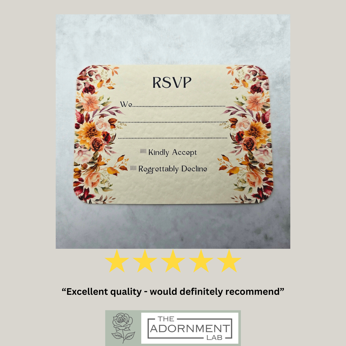 Autumn Fall Flowers Design - A7 RSVP