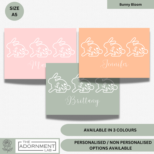 Bunny Bloom - A5 Art Print - Sage (Personalised)