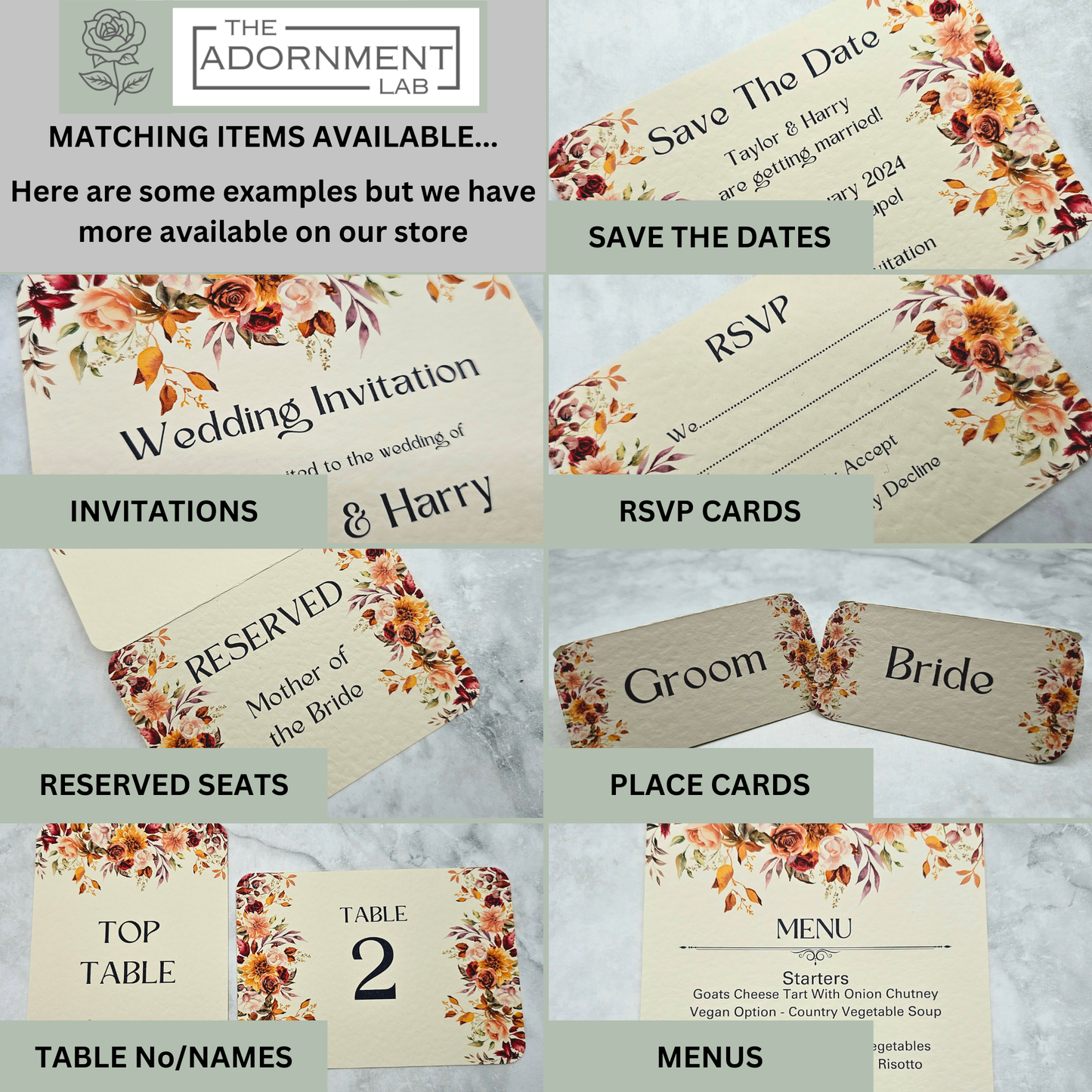 Autumn Fall Flowers Design - Order of Service