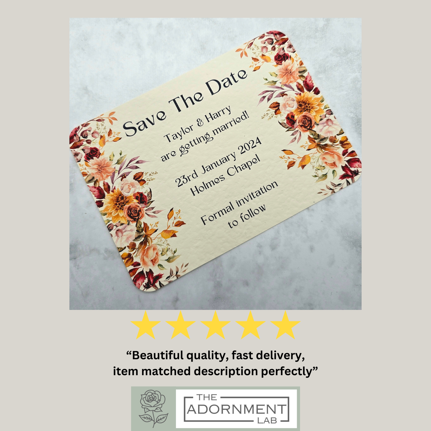 Autumn Fall Flowers Design - Save The Date
