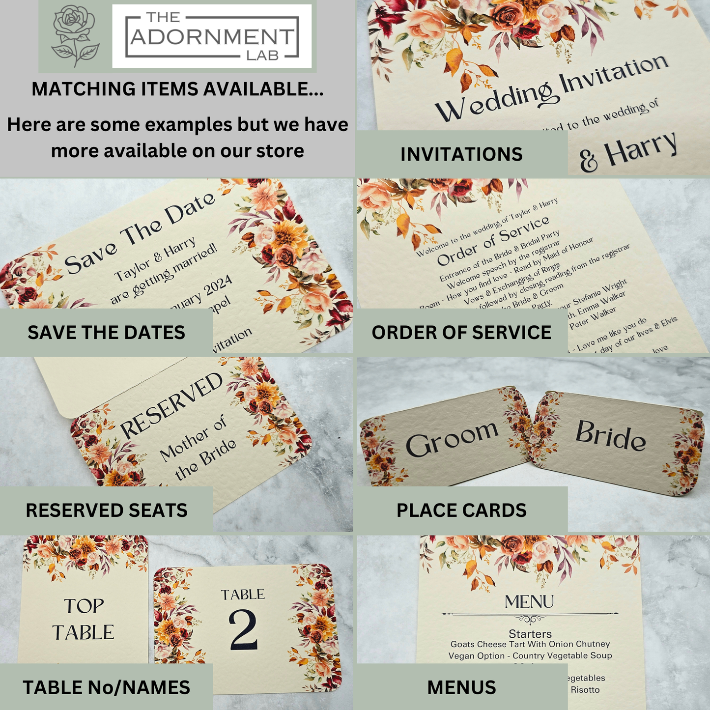 Autumn Fall Flowers Design - A7 RSVP