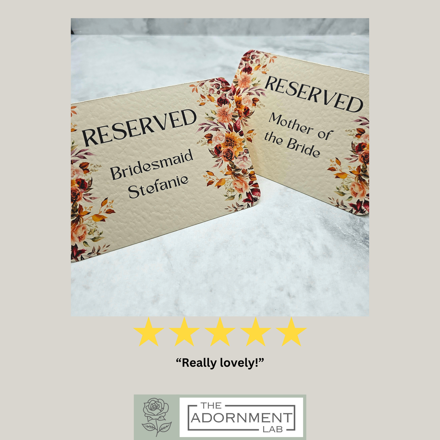 Autumn Fall Flowers Design - Reserved Seat Cards
