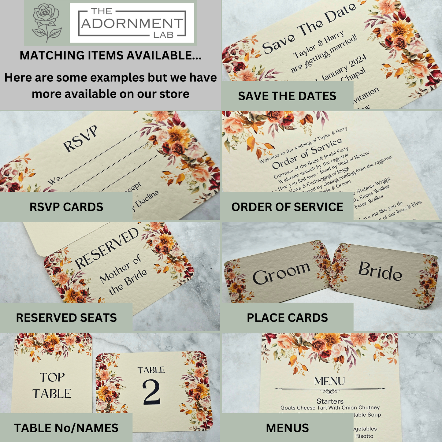 Autumn Fall Flowers Design - Invitations
