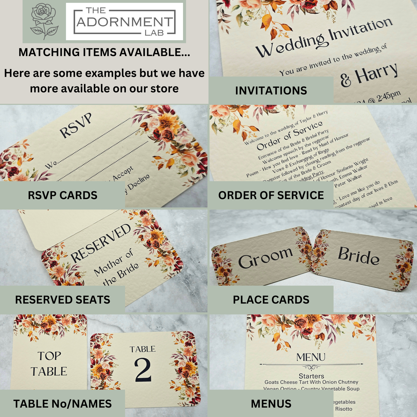 Autumn Fall Flowers Design - Save The Date