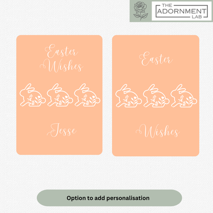 Bunny Bloom - Easter Wishes - Greetings Card - Peach (Personalised)
