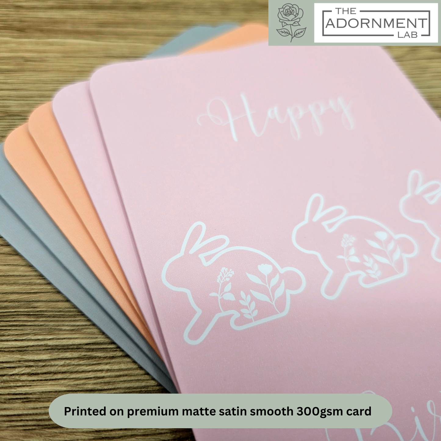 Bunny Bloom - Happy Birthday - Greetings Cards - Pink (Personalised)