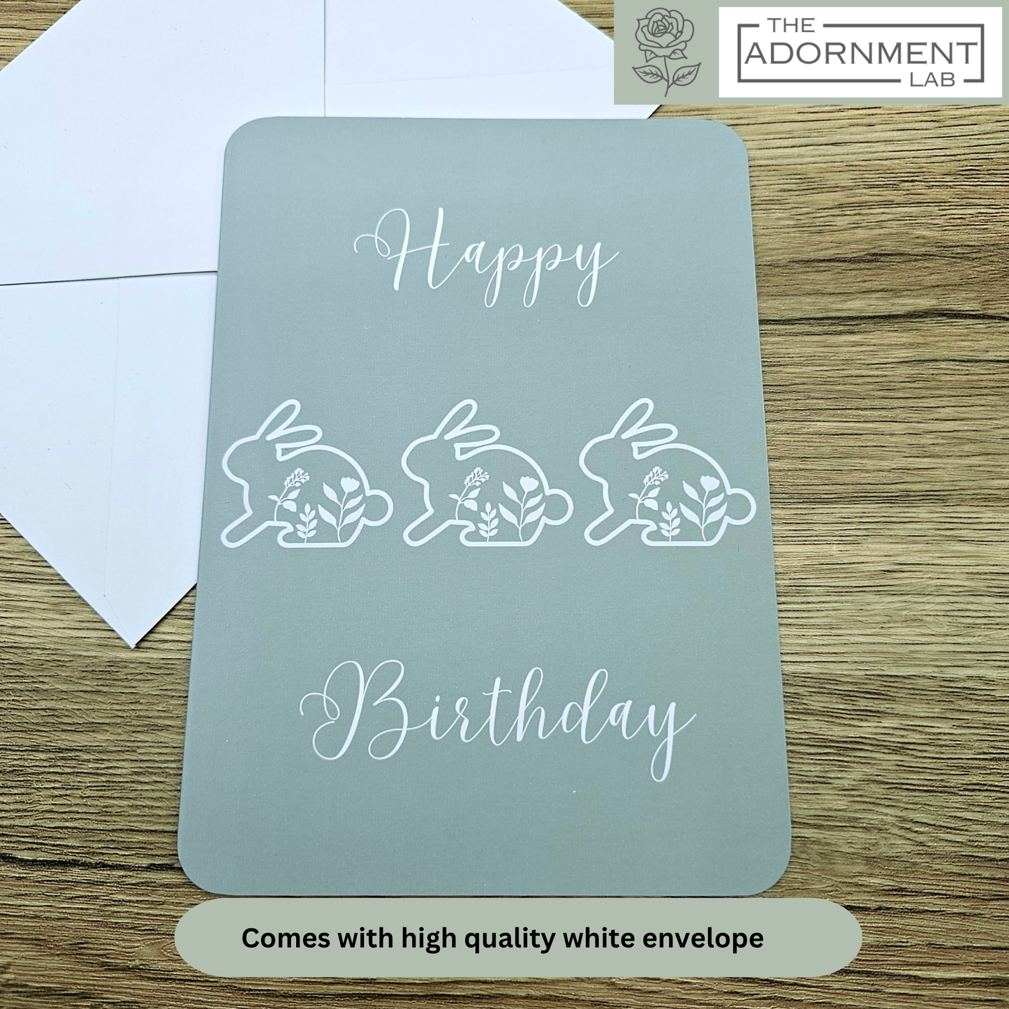 Bunny Bloom - Happy Birthday - Greetings Cards - Sage