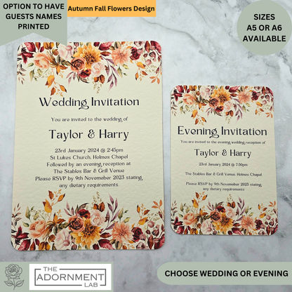 Autumn Fall Flowers Design - Invitations