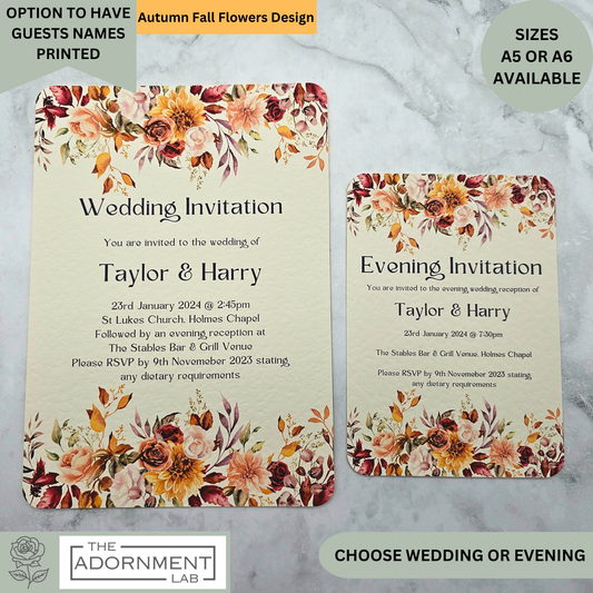 Autumn Fall Flowers Design - Invitations