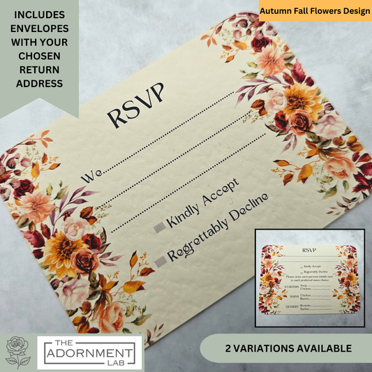 Autumn Fall Flowers Design - A7 RSVP