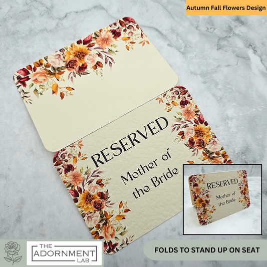 Autumn Fall Flowers Design - Reserved Seat Cards