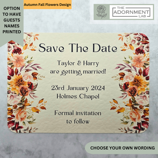 Autumn Fall Flowers Design - Save The Date