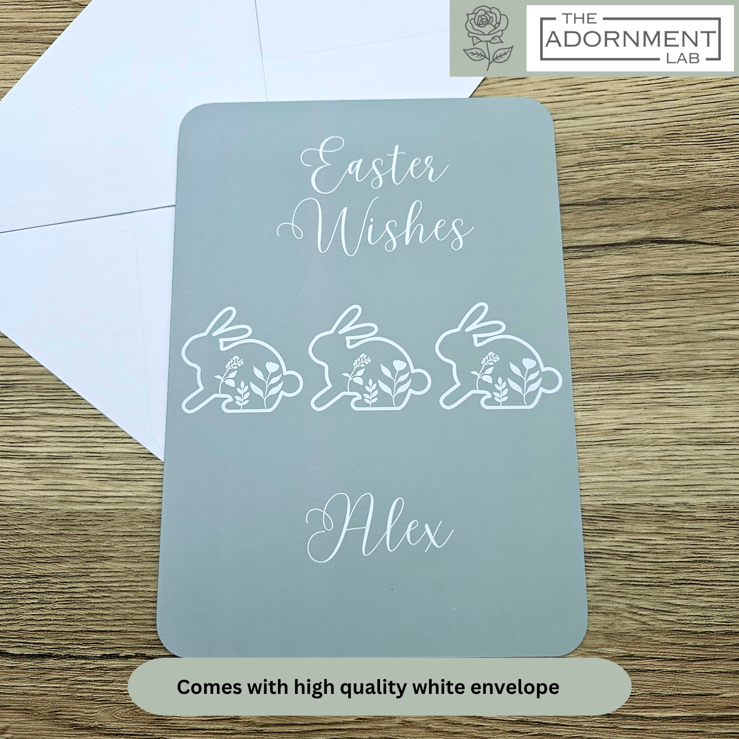 Bunny Bloom - Happy Birthday - Greetings Cards - Sage (Personalised)