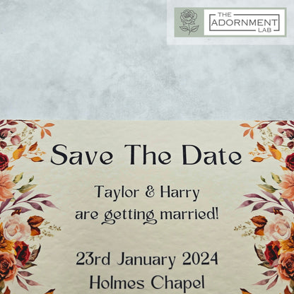 Autumn Fall Flowers Design - Save The Date