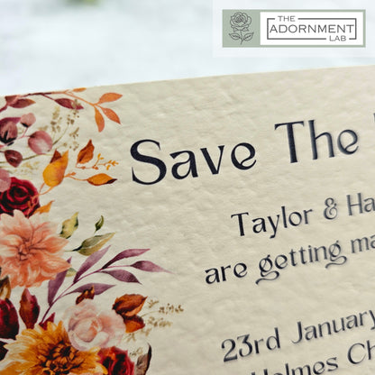 Autumn Fall Flowers Design - Save The Date