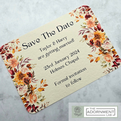 Autumn Fall Flowers Design - Save The Date