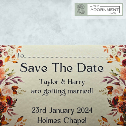 Autumn Fall Flowers Design - Save The Date