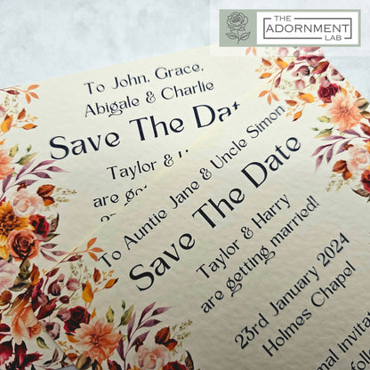 Autumn Fall Flowers Design - Save The Date