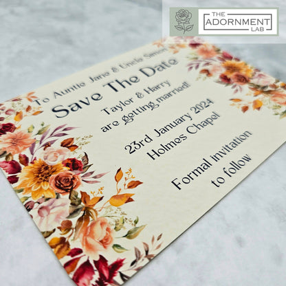 Autumn Fall Flowers Design - Save The Date