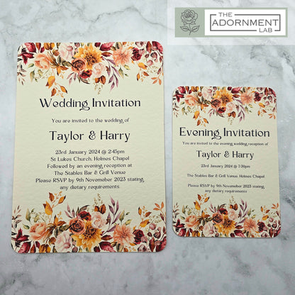 Autumn Fall Flowers Design - Invitations