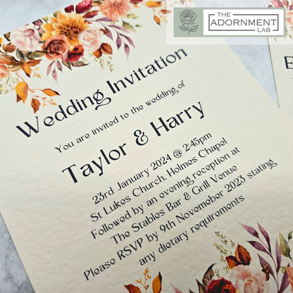 Autumn Fall Flowers Design - Invitations