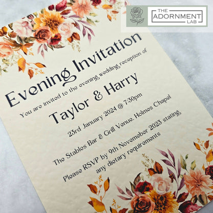 Autumn Fall Flowers Design - Invitations