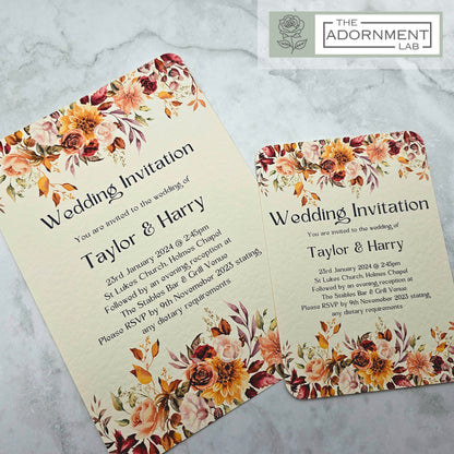 Autumn Fall Flowers Design - Invitations