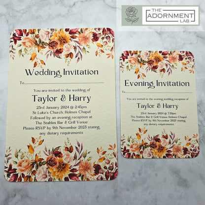 Autumn Fall Flowers Design - Invitations