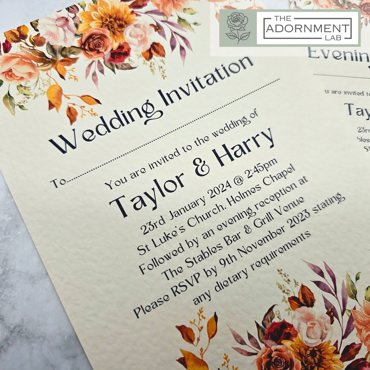 Autumn Fall Flowers Design - Invitations