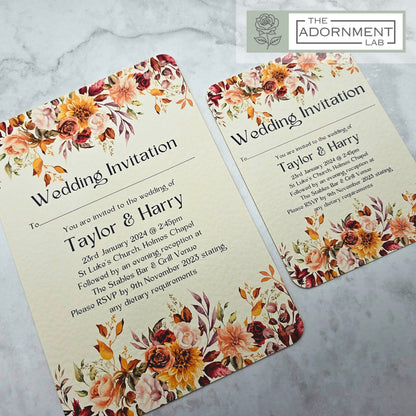 Autumn Fall Flowers Design - Invitations