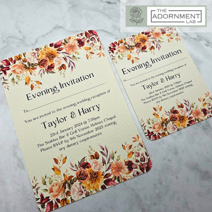 Autumn Fall Flowers Design - Invitations