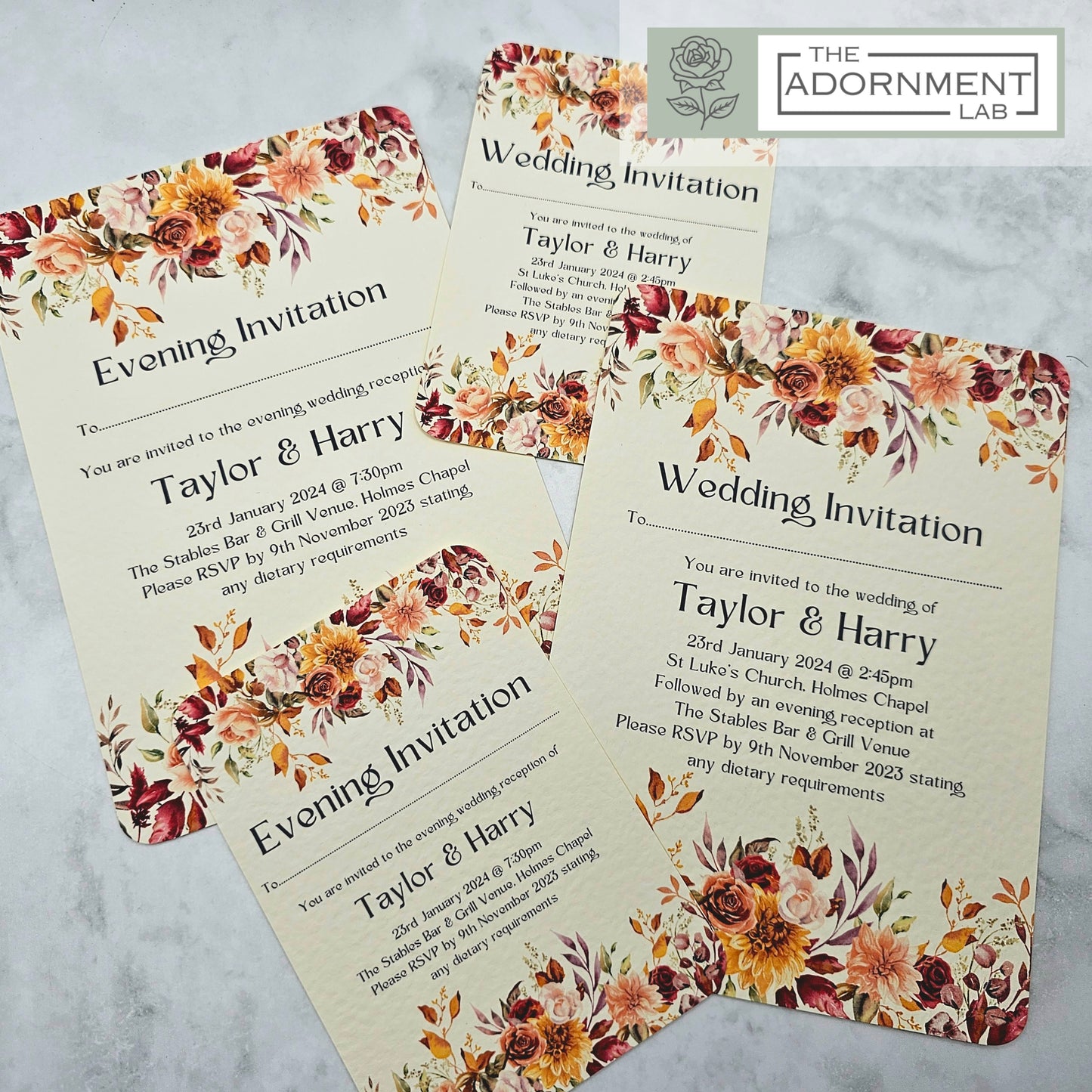 Autumn Fall Flowers Design - Invitations
