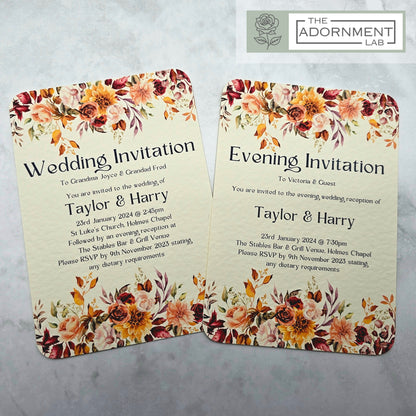 Autumn Fall Flowers Design - Invitations