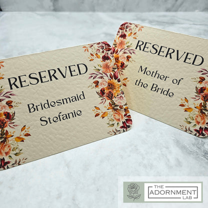 Autumn Fall Flowers Design - Reserved Seat Cards