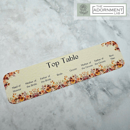 Autumn Fall Flowers Design - Table Plan Cards