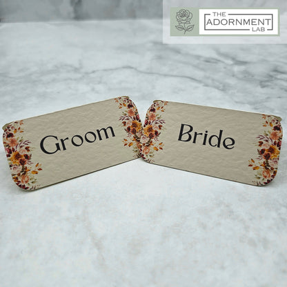 Autumn Fall Flowers - Slim Menu Place Card