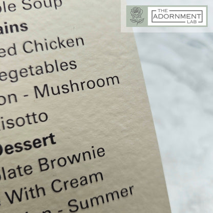 Autumn Fall Flowers Design - Slim Menu Cards (With Guests Names)