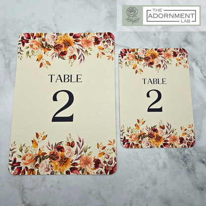 Autumn Fall Flowers Design - Table Name Cards