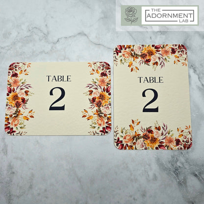 Autumn Fall Flowers Design - Table Name Cards