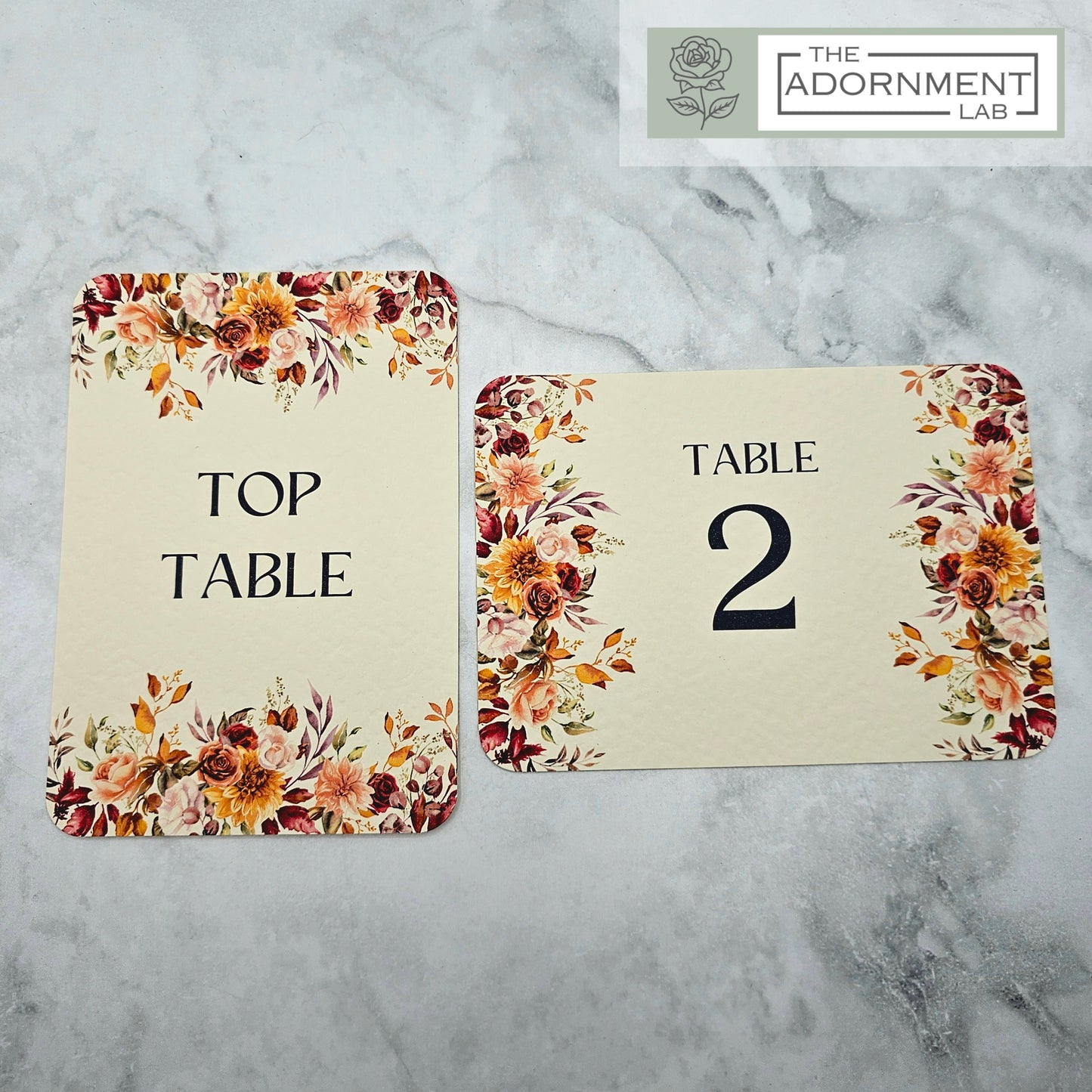 Autumn Fall Flowers Design - Table Name Cards