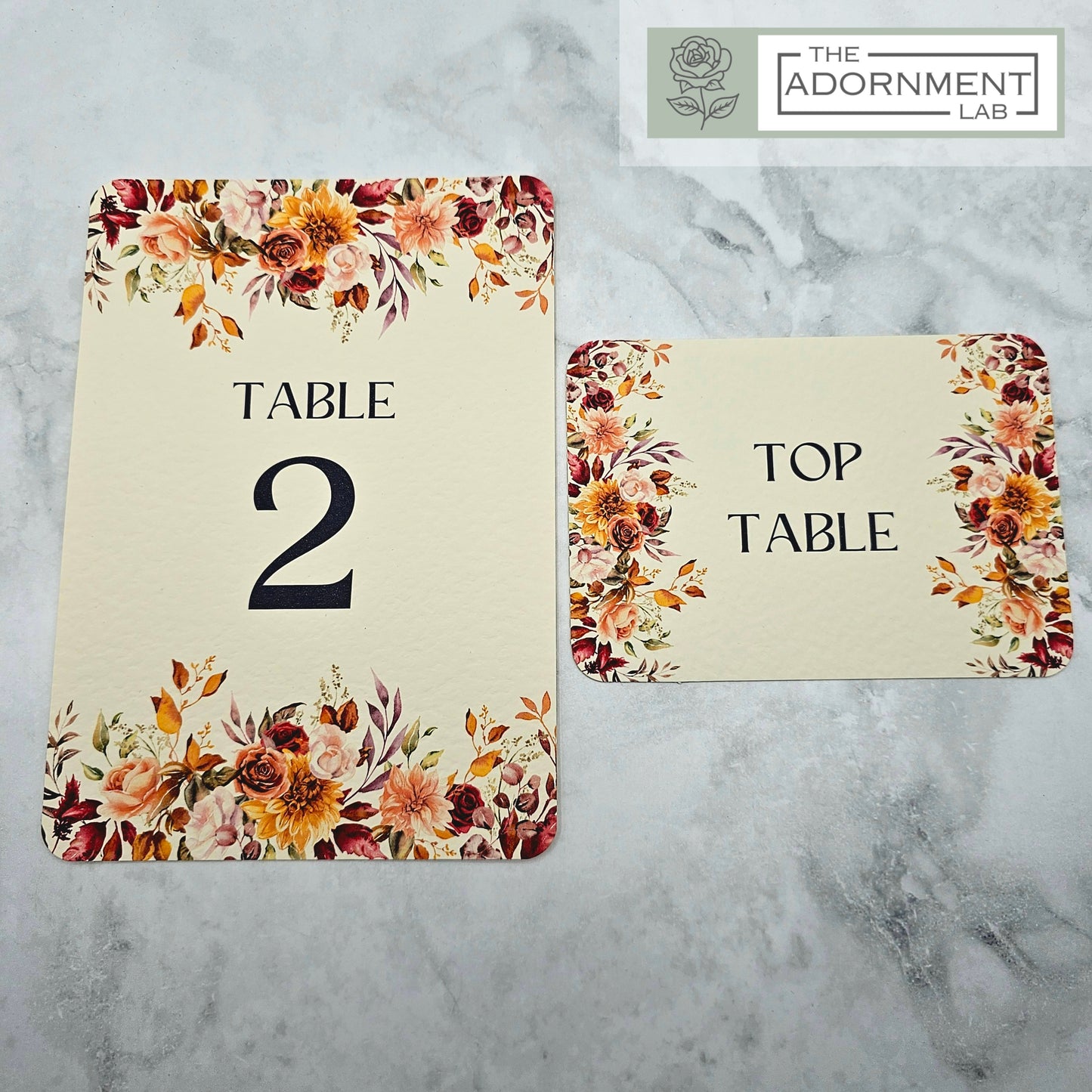 Autumn Fall Flowers Design - Table Name Cards