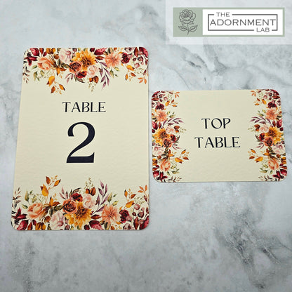 Autumn Fall Flowers Design - Table Name Cards